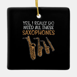 Saxophone Types Ceramic Ornament