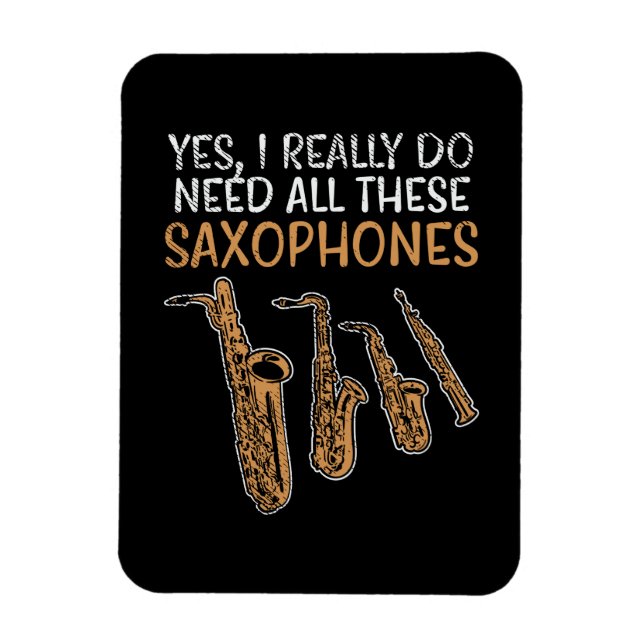 Saxophone Types Magnet (Vertical)