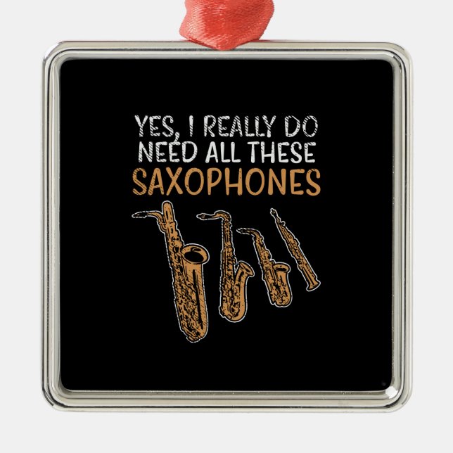 Saxophone Types Metal Ornament (Front)