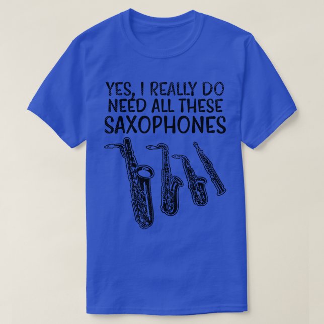 Saxophone Types T-Shirt (Design Front)