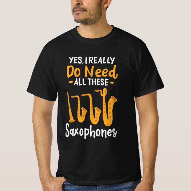 Saxophone Types T-Shirt (Front)