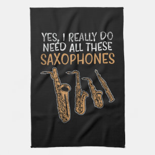 Saxophone Types Tea Towel