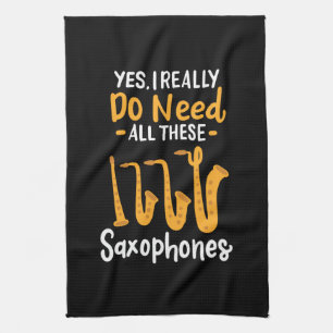 Saxophone Types Tea Towel