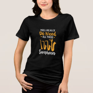 Saxophone Types Tri-Blend Shirt