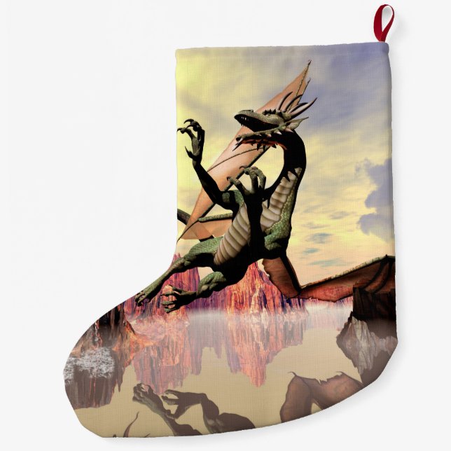 Saxophone with key notes large christmas stocking (Back)