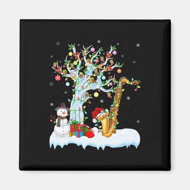 Saxophone Xmas Element Tree Lighting Saxophone Chr Magnet (Front)