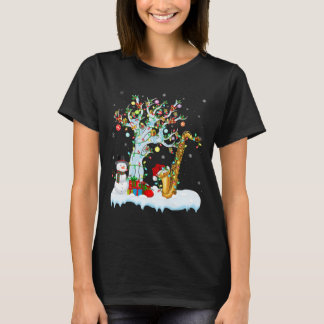 Saxophone Xmas Element Tree Lighting Saxophone Chr T-Shirt