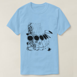 Saxophones Jazz Vintage Illustration T-Shirt