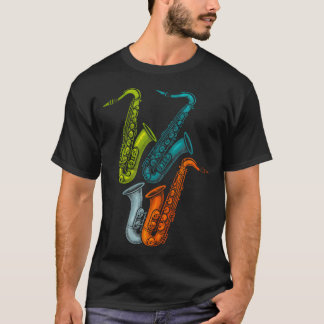 Saxophones - Retro Jazz Sax Player T-Shirt