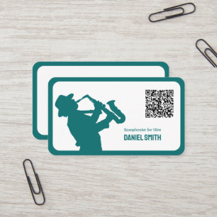 Saxophonist Custom QR Code Business Card