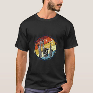 Saxophonist Jazz Musical Instrument Retro Saxophon T-Shirt