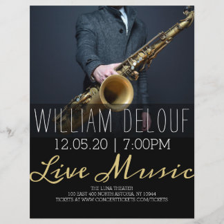 Saxophonist Live Music Saxophone Concert Flyer