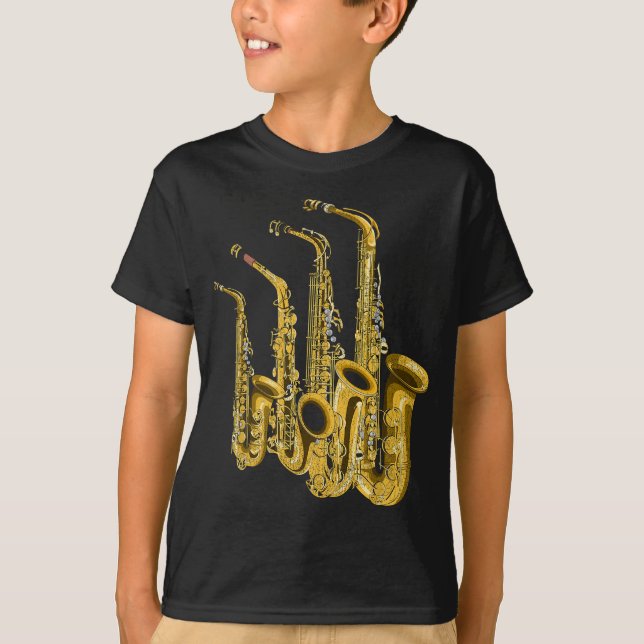 Saxophonist Musical Instrument Saxophone Player Sa T-Shirt (Front)