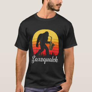 Saxquatch Sasquatch Saxophone Funny Bigfoot Pun T  T-Shirt