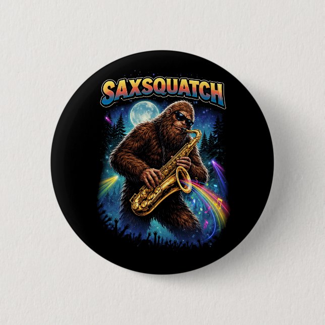 Saxsquatch 6 Cm Round Badge (Front)