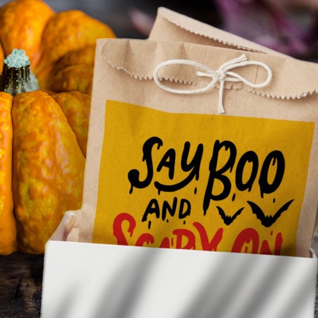 Say Boo and Scary On | Funny Halloween Party Favour Bag (Creator Uploaded)