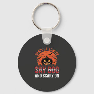 Say Boo Halloween Pumpkin Design_1 Key Ring