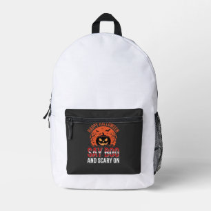 Say Boo Halloween Pumpkin Design_1 Printed Backpack