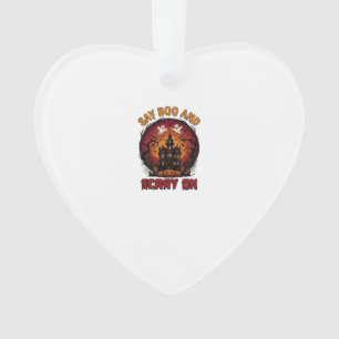 Say Boo Scary Haunted House Ghosts Pumpkins Hallow Ornament