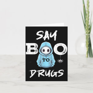 Say Boo To Drugs Funny Halloween Red Ribbon Week Card