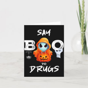 Say Boo To Drugs Funny Halloween Red Ribbon Week Card