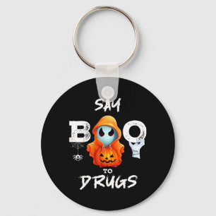 Say Boo To Drugs Funny Halloween Red Ribbon Week Key Ring