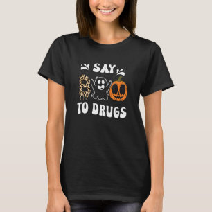 Say Boo To Drugs  Halloween Red Ribbon Week Awaren T-Shirt