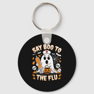 Say Boo To The Flu Ghost Nurse Design  Key Ring
