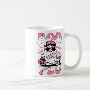 Say Boo To The Flu Nurses Ghost Halloween Boo To F Coffee Mug