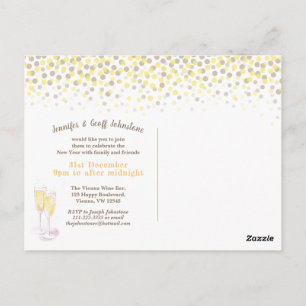 Say cheers invitations New Year party champagne