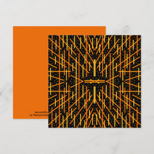 Say Cheese And Macaroni Cheesy Orange On Black Art Card