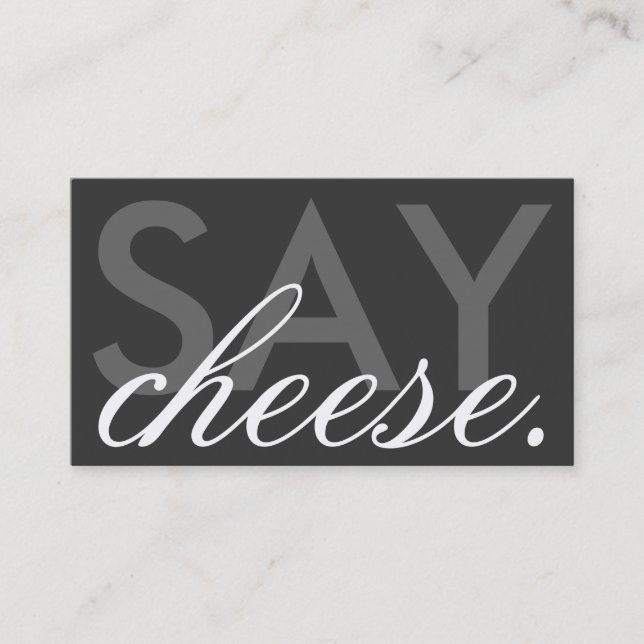 say cheese. (colour customisable) business card (Front)
