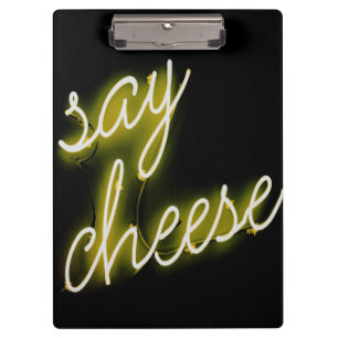 Say Cheese Neon Lights Clipboard