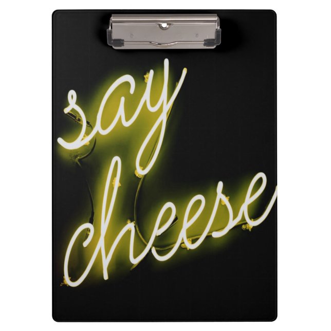 Say Cheese Neon Lights Clipboard (Front)