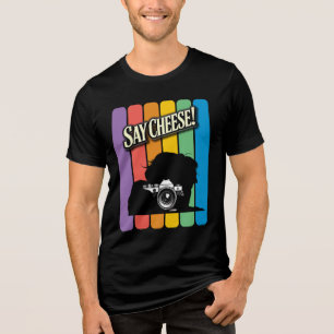 Say Cheese Retro Camera Design Tri-Blend Shirt