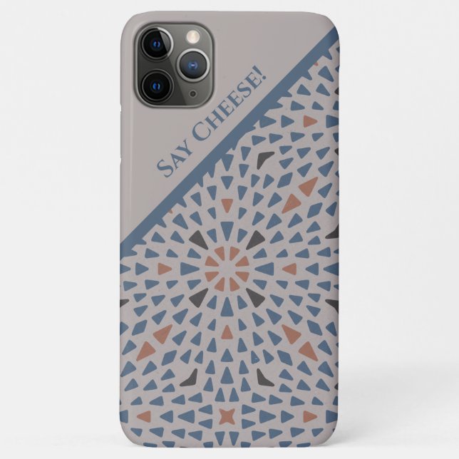 "Say Cheese" with Soft Muted Colour Organic Patter Case-Mate iPhone Case (Back)