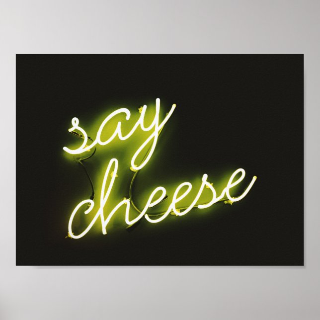 "SAY CHEESE" YELLOW NEON LIGHT SIGN (Front)