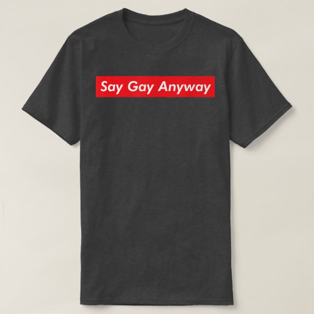 Say Gay Anyway LGBTQ Protest Bill Proud School Pri T-Shirt (Design Front)