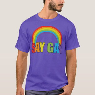 Say Gay Rainbow Retro Say Trans Stay Proud Lgbtq G T-Shirt