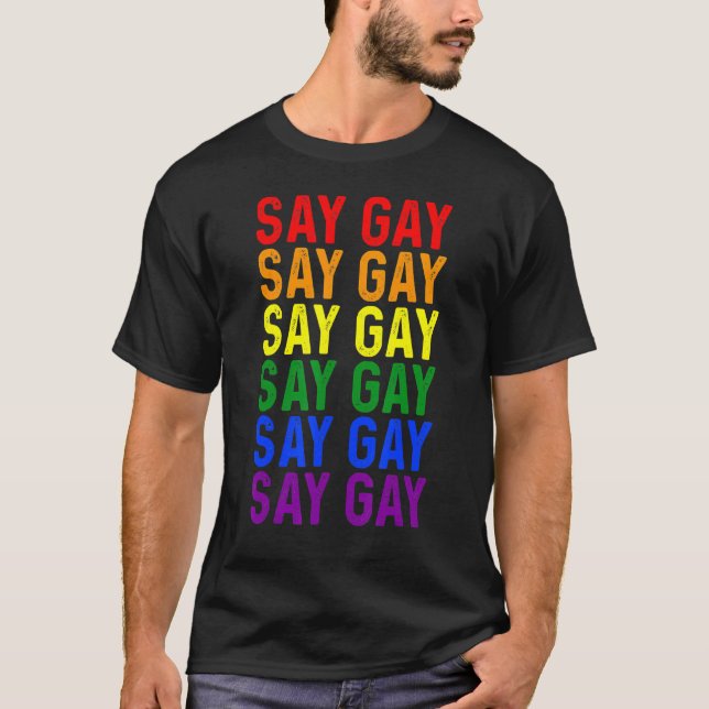 Say Gay We Say Gay Florida Lgbt Pride Flag T-Shirt (Front)