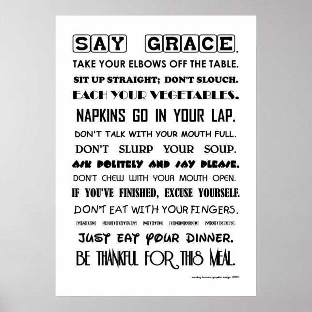SAY GRACE... POSTER (Front)