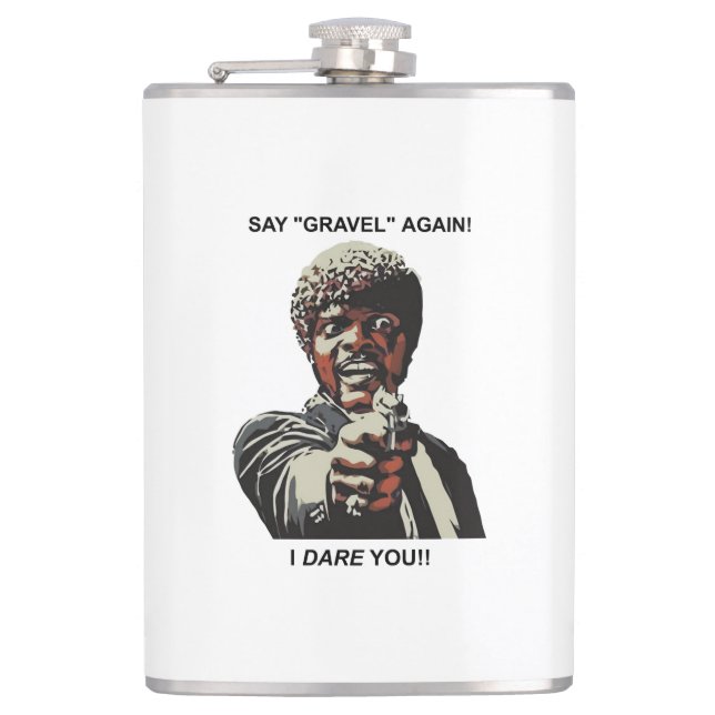 Say Gravel Again I Dare You Cycling Hip Flask (Front)
