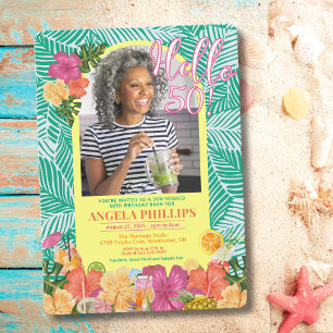 Say Hello To Fun In The Sun Birthday Invitation