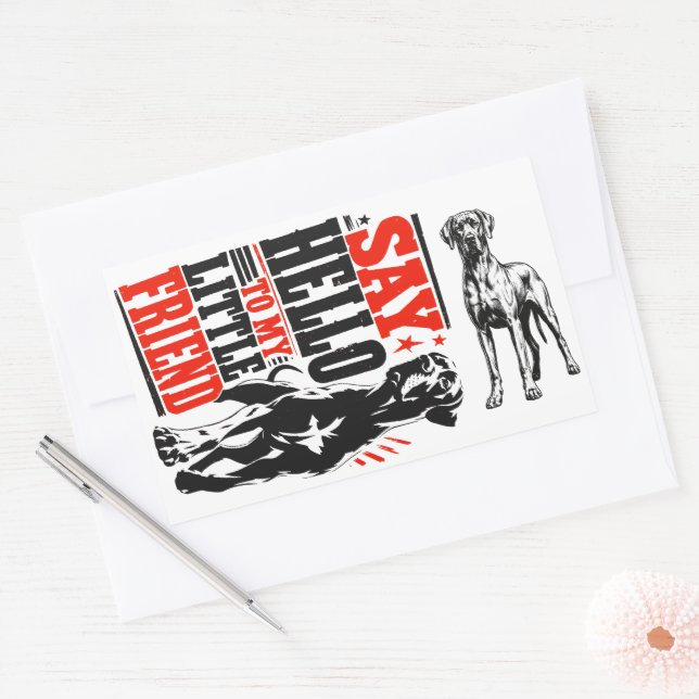 say hello to my little friend rectangular sticker (Envelope)