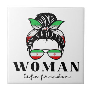 Say Her Name Masha Amini Women Life Freedom Suppor Ceramic Tile