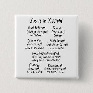 Say it in Yiddish 15 Cm Square Badge