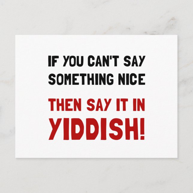 Say It In Yiddish Postcard (Front)