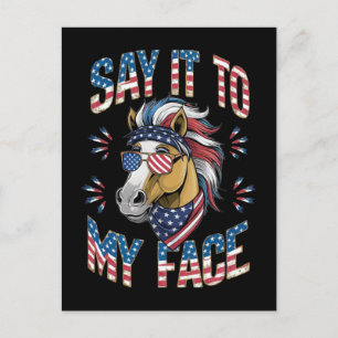 Say It To My Face Funny Horse Holiday Postcard