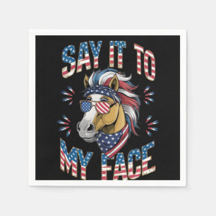Say It To My Face Funny Horse Napkin