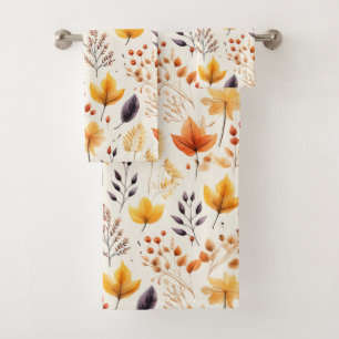 Say it with fall leaves 2 - bath towel set